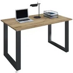 VCM Schreibtisch Lona Schwarz / Honig-Eiche H. 76 x B. 140 x T. 50 cm