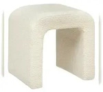 Atmosphera - Sevi wei&szlig;er Frottee-Pouf 41x35cm