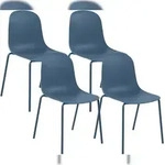 CLP 4er Set Stapelst&uuml;hle Hardin Kunststoff HBT: 85x51x55 cm blau
