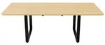 OKWISH Esstisch aus MDF in Eiche, 140-180-220 x 80 cm, 3-stufig ausziehbar,...