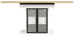 OKWISH Esstisch MDF/Metall Wei&szlig; 140x80x77,9 cm, ausziehbar, mit Stauraum,