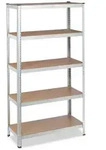 Relaxdays Schwerlastregal verzinkt, Traglast 875kg, 180x90x40 cm, 5 B&ouml;den, zum