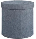 Relaxdays Sitzhocker mit Stauraum Gr&ouml;&szlig;e L, Fu&szlig;hocker mit Deckel, Polsterhocker zur