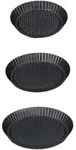 Relaxdays Obstbodenform, 3er Set, &Oslash; 21/26/28 cm, Biskuitboden Backform, antihaft,