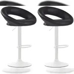CLP 2er Set Barhocker Olinda Kunstleder schwarz/wei&szlig;