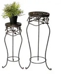 DanDiBo Blumenhocker Metall Schwarz Rund 2er Set 65 cm / 78 cm Blumenst&auml;nder...