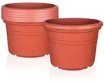 BigDean 6X Blumentopf &Oslash; 40 cm Farbe Terrakotta Kunststoff Pflanztopf...