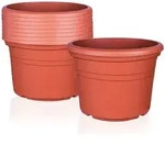 BigDean 9X Blumentopf &Oslash; 25 cm Farbe Terrakotta Kunststoff Pflanztopf...