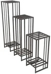 DELUKE Pflanzst&auml;nder GEORG 3er Set, schwarz Schwarz Stahl Blumenst&auml;nder...