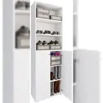 VCM Schuhschrank Lona Wei&szlig; H. 220 x B. 70 x T. 40cm