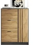 STILVORA Schuhschrank aus MDF, Natur, 100x30x130 cm, 3 Klappf&auml;cher, T&uuml;rfach