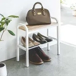 Yamazaki Schuhregal mit Ablage wei&szlig; klein platzsparend schmal Metall...