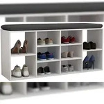VCM Schuhregal Hinsol Wei&szlig; H. 50 x B. 104 x T. 30 cm