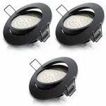 Brandson 3x LED Deckenspots dimmbar & schwenkbar Einbaustrahler mit Aluminium...