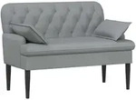 vidaXL Zweisitzer mit Knopfheftung Hellgrau 111 x 68 x 80 cm Stoff