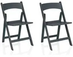 Gartenstuhl / Klappstuhl Travano 1 (2er Pack / 2 St&uuml;hle) Kunststoff grau hjh LIVING