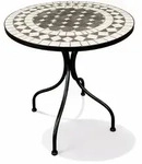 Mojawo Mosaik Tisch Balkontisch Gartentisch rund &Oslash;60xH70 cm Anthrazit /Grau