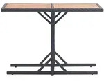 vidaXL Gartentisch Schwarz Akazie Massivholz und Poly Rattan