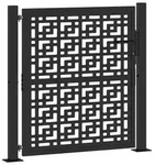 vidaXL Gartentor Schwarz 105x106 cm Stahl Kreuz-Design