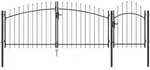 vidaXL Gartentor mit Spitzendach Grau 150x400 cm aus Stahl