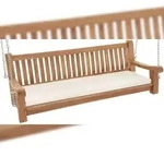 DELUKE Schaukelbank MUVER - Holz Creme 180x70x62 cm | H&auml;ngebank Gartenschaukel...