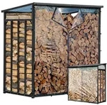 QUICK STAR Kaminholzregal Basic 185x100x185 cm mit Wetterschutz Transparent