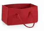 Relaxdays Kaminholztasche aus Filz, tragbarer Feuerholzkorb, faltbarer Zeitungshalter