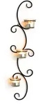 DanDiBo Wandteelichthalter Metall Wand Schwarz Emma 70 cm Wandkerzenhalter