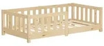 ML-Design Kinderbett 70x140 Natur, Bodenbett aus Kiefernholz mit Lattenrost &