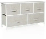 Kommode FOLDAR 100x30x55cm 5 F&auml;cher grau hjh LIVING