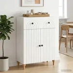 vidaXL Sideboard Hochglanz Wei&szlig; 66 x 34,5 x 90 cm Holzwerkstoff