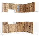 vidaXL 11-tlg. K&uuml;chenschrank-Set Kalmar Altholz-Optik Holzwerkstoff