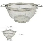 Abtropfsieb aus Edelstahl mit Griffen: 22 cm.