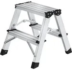 TecTake GmbH tectake Doppelseitige Trittleiter Aluminium, klappbar, rutschfest...
