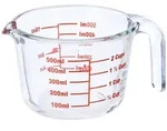 Relaxdays Messbecher Glas, 500 ml, hitzebest&auml;ndig, mikrowellengeeignet, Skala in