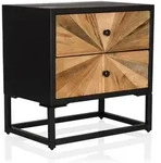 Beistelltisch / Nachttisch SANTJAGO BLACK SUN S 2 Schubladen Tanne massiv hjh LIVING