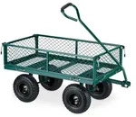 Relaxdays Handwagen, praktischer Bollerwagen f&uuml;r den Garten, mit Luftbereifung,