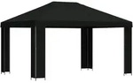 vidaXL Pavillon 4 x 3 m Schwarz Polyester und Stahl 190 gsm