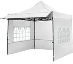COSTWAY Pavillon 3x3m, Pop-up, 3 Seitenw&auml;nde, 4 Sands&auml;cke, Rolltasche,