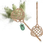 BigDean 2 St&uuml;ck Teppichklopfer handgefertigt aus Rattan &ndash; stabil & robust
