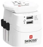 SKROSS L&auml;nderstecker Pro Light USB World (2xA), weiss