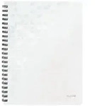 LEITZ Collegeblock WOW A4, kariert, wei&szlig;, 4-fach gelocht, spiralgebunden, 80 Blatt,