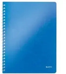 LEITZ Collegeblock WOW A4, liniert, blau, 4-fach gelocht, spiralgebunden, 80...