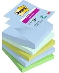 Post-it Super Sticky Z-Notes 76 x 76 mm Blau, Gr&uuml;n Kariert Einfarbig 5 Bl&ouml;cke...