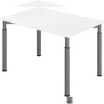 b&uuml;m&ouml; h&ouml;henverstellbarer Schreibtisch 120x80 cm in wei&szlig;, Gestell graphit - PC