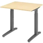 b&uuml;m&ouml; manuell h&ouml;henverstellbarer Schreibtisch 80x80 in Ahorn, Gestell in...