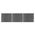vidaXL Zaunelement Set WPC : Farbe - Schwarz, Gr&ouml;&szlig;e - 526 x 146 cm