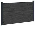vidaXL zaunset 180 x 105 cm WPC und Aluminium Schwarz