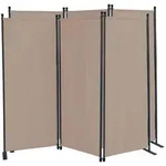QUICK STAR 2x Paravent 3tlg. 170x165cm Beige