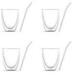 BEM 8-er Gl&auml;ser Set: 4 x Doppelwandige Cappuccino Eiscafe Kaffeegl&auml;ser...